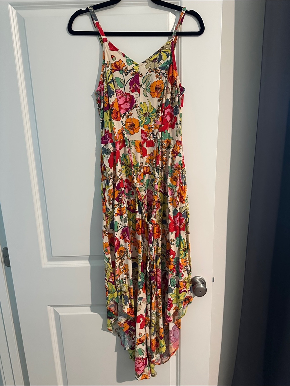 MSK Cream Floral Spaghetti-Strap Maxi Jumpsuit